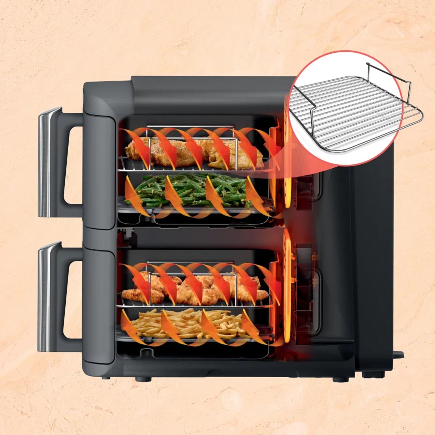 Freidora De Aire Ninja DoubleStack XL SL401 2 Cestas