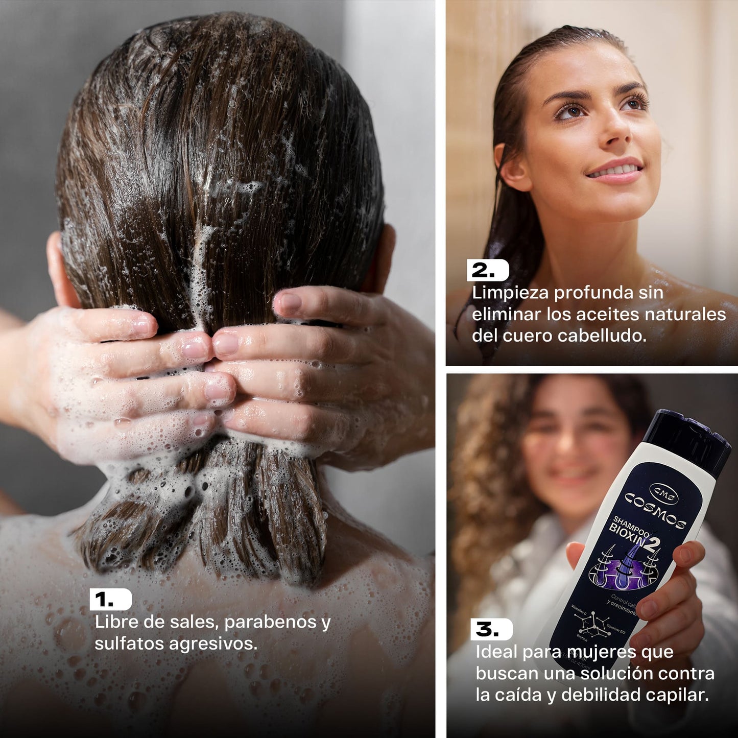 Shampoo Anticaida Femenino CMS Cosmos Bioxin 2